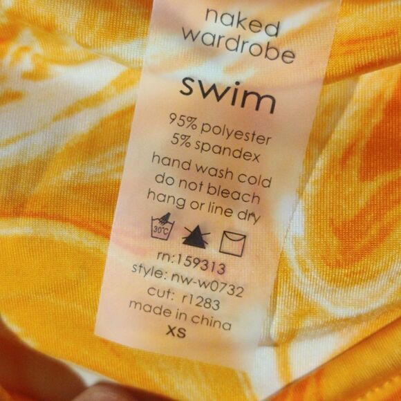 NWT Naked Wardrobe XS Orange Dreamsicle Two Piece Bikini - Picture 2 of 3